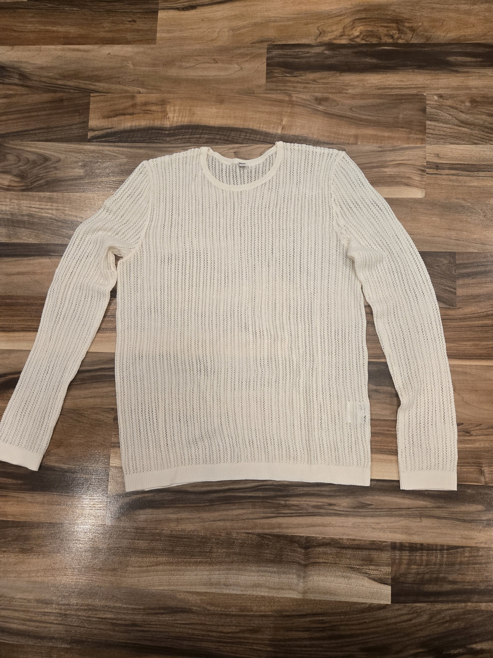 Uniqlo Women's Cream Open-Knit Crewneck Sweater